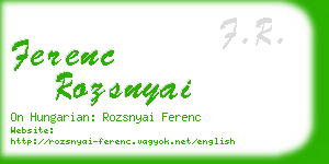 ferenc rozsnyai business card